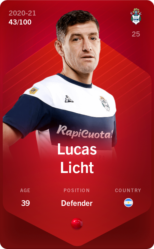 Sorare - Sorare Official - Lucas Licht 2020-21 • Rare 43/100 - NFT # 96453042822180080220435158548989243531685313216301529797891705787177688416445