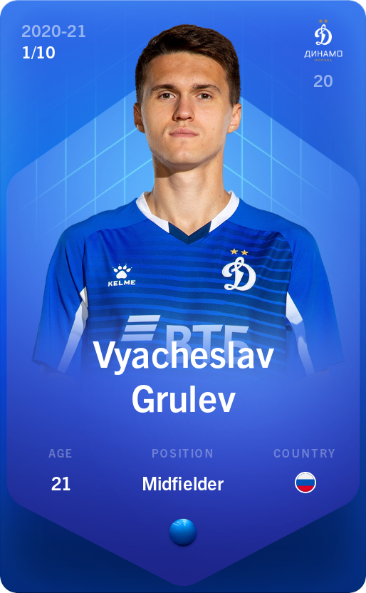 Sorare - Sorare Official - Vyacheslav Grulev 2020-21 • Super Rare 1/10 - NFT # 76508791445318966904361478844011123406433557506673486539119959018978144053697