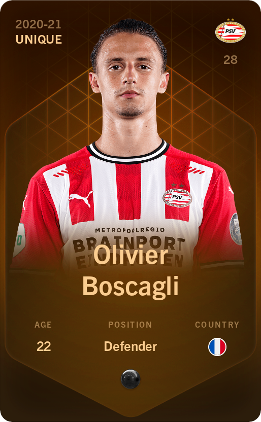 Sorare - Sorare Official - Olivier Boscagli 2020-21 • Unique - NFT # 70605083149337207248972947607180254620823996404919172860230639536929337105527