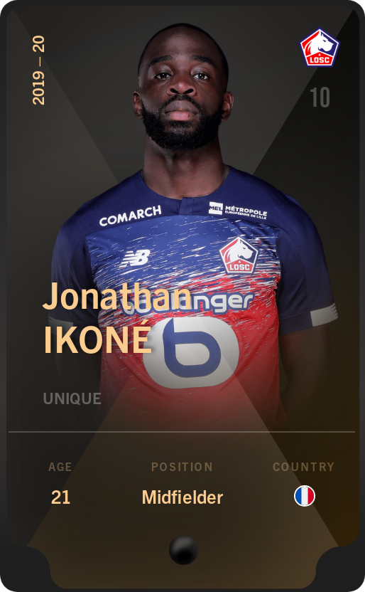 Sorare - Sorare Official - Jonathan Ikoné 2019-20 • Unique - NFT # 42383335511122307338649709783467716979094667578398805635286323618004175002477