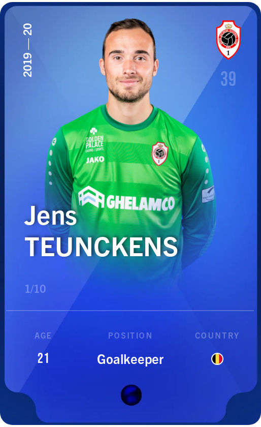 Sorare - Sorare Official - Jens Teunckens 2019-20 • Super Rare 1/10 - NFT # 23580068592552338870188827533814153651098944602205353072525818846075103232489