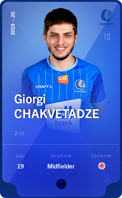 Sorare - Sorare Official - Giorgi Chakvetadze 2019-20 • Super Rare 2/10 - NFT # 84122691888543852570419735418831447145541988562638154812900843357395727272425