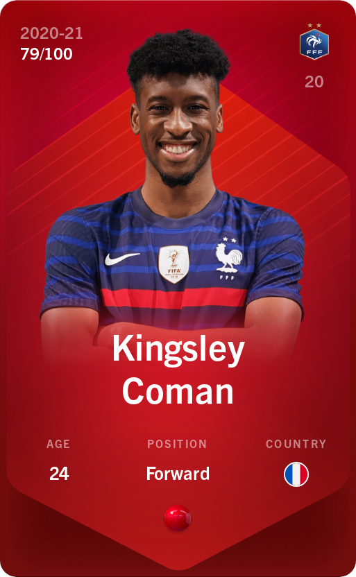 Sorare - Sorare Official - Kingsley Coman 2020-21 • Rare 79/100 - NFT # 18632244429361522230639867193908193559963986867769132891205821131468327693027