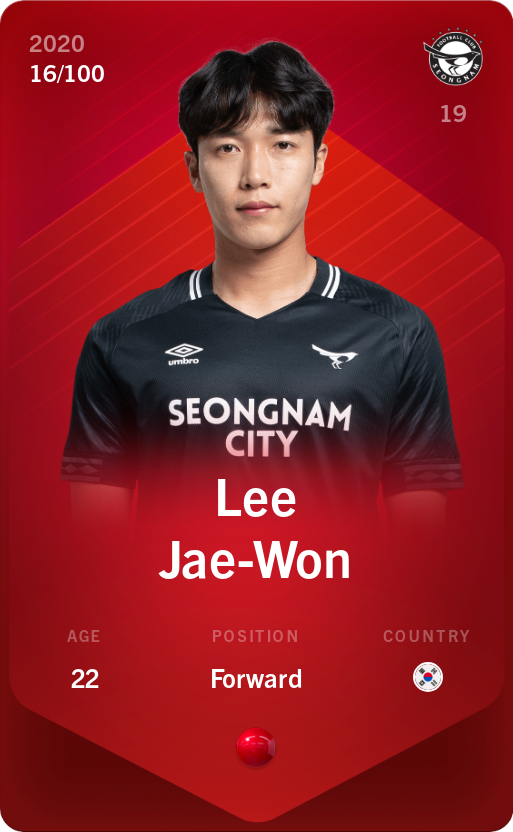 Sorare - Sorare Official - Lee Jae-Won 2020-21 • Rare 16/100 - NFT # 39123376329298016807751082733946873959538165546460788056514149122039534964105