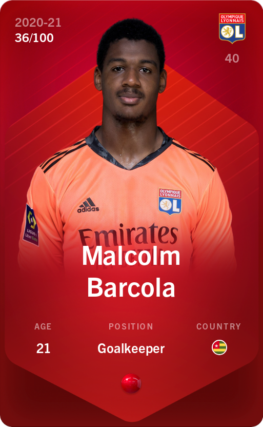 Sorare - Sorare Official - Malcolm Barcola 2020-21 • Rare 36/100 - NFT # 52276288952185858901961289087634538263425822556006475452138633754234342493330