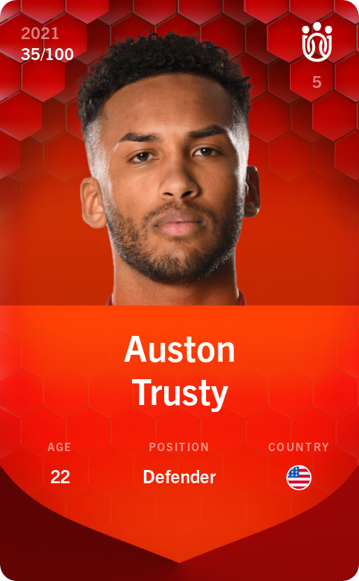Sorare - Sorare Official - Auston Trusty 2021-22 • Rare 35/100 - NFT # 76925005631092140819638010202867162430421420434472589164008640670135965335130