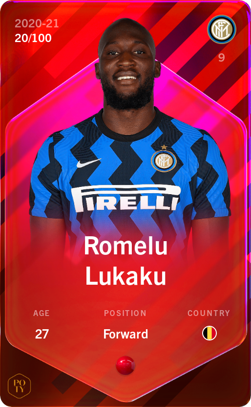 Sorare - Sorare Official - Romelu Lukaku 2020-21 • Rare 20/100 - NFT # 16989923827460006734912837825053443208273289226257265412334370911650823545919