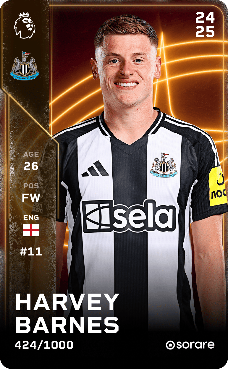 Harvey Barnes 2024-25 • Limited 424/1000