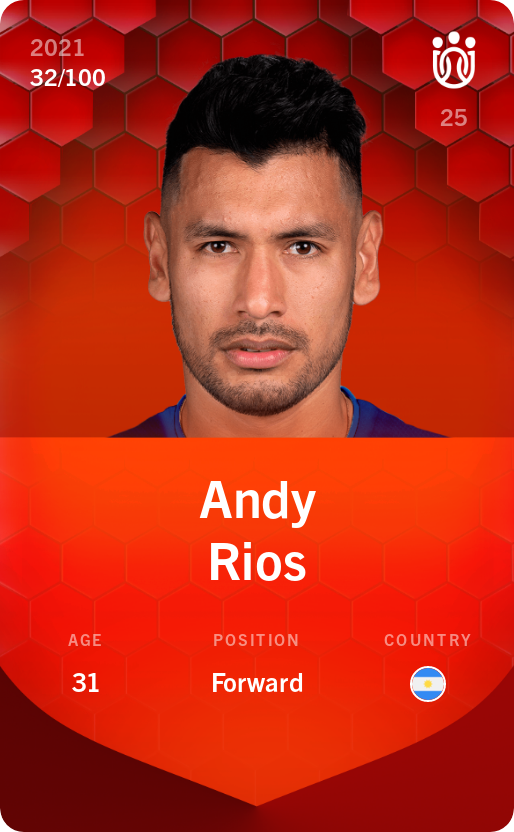 Sorare - Sorare Official - Andy Rios 2021-22 • Rare 32/100 - NFT # 19060385325379954017687124714033281409237915142868847436077775719855524136880