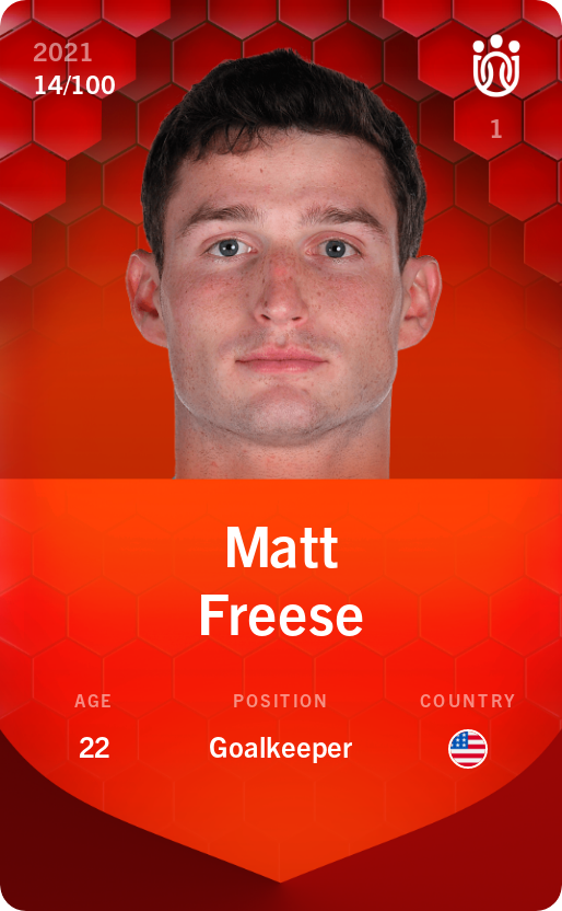 Sorare - Sorare Official - Matt Freese 2021-22 • Rare 14/100 - NFT # 87423883686163356456370659550744105791407111825352879509118827646652130606898