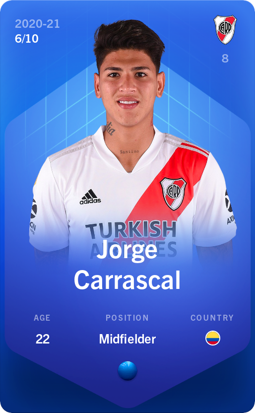 Sorare - Sorare Official - Jorge Carrascal 2020-21 • Super Rare 6/10 - NFT # 19821524432997430212287437095181703200795850099895782188914758936208079755420