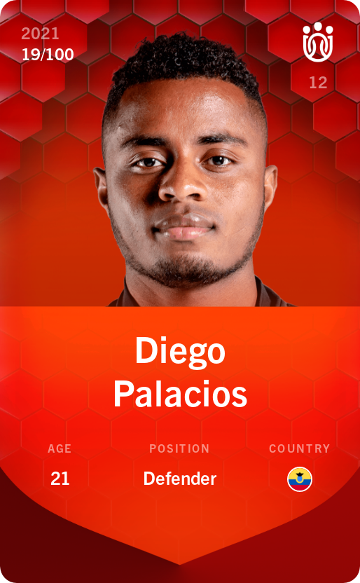 Sorare - Sorare Official - Diego Palacios 2021-22 • Rare 19/100 - NFT # 27889116211816450163377838498763124262303792806176934800664550274634538816440