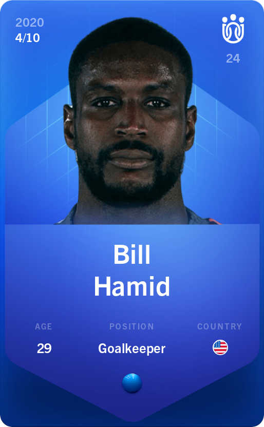 Sorare - Sorare Official - Bill Hamid 2020-21 • Super Rare 4/10 - NFT # 71821973155219504056199756621261146343088755244540877004891678456795557050812