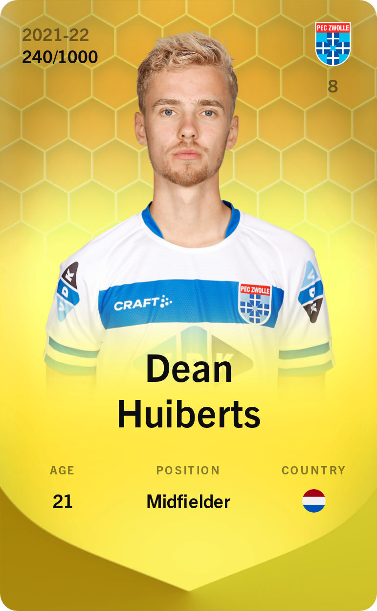 Sorare - Sorare Official - Dean Huiberts 2021-22 • Limited 240/1000 - NFT # 33816325168866021016123614923669533641910474725349447835755426706874086103479