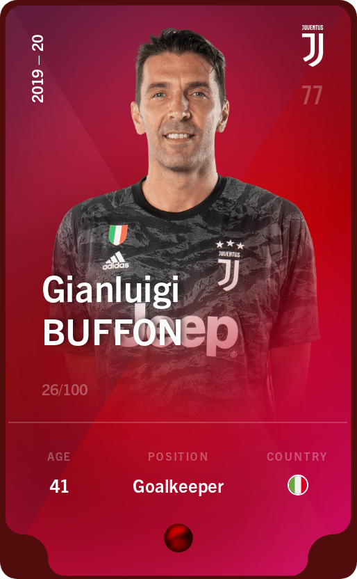 Sorare - Sorare Official - Gianluigi Buffon 2019-20 • Rare 26/100 - NFT # 48551422194968971209994652055476139977295464030951909639955828977721559762294