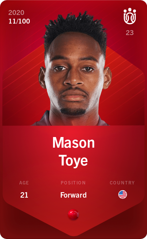 Sorare - Sorare Official - Mason Toye 2020-21 • Rare 11/100 - NFT # 99700310874587575350427913746568708716413009364780226321175679950432518785989