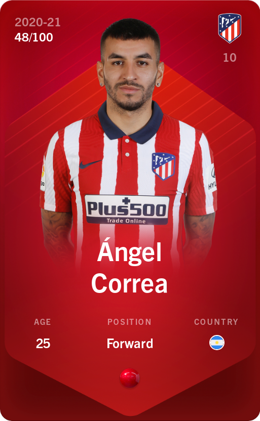 Sorare - Sorare Official - Ángel Correa 2020-21 • Rare 48/100 - NFT # 79276107355687290276535516825979778597726688799936956792847865109455555616078