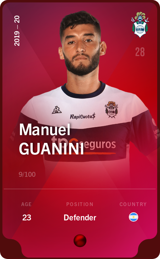 Sorare - Sorare Official - Manuel Guanini 2019-20 • Rare 9/100 - NFT # 100053245659689686653292576156481100371039113042390826790761508965977165444977