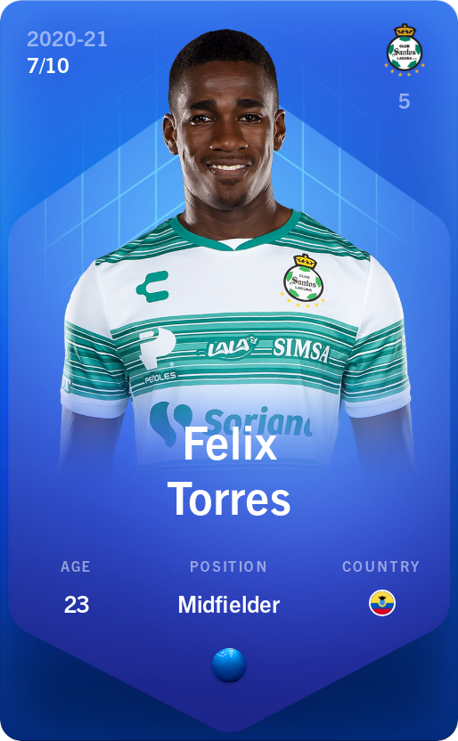 Sorare - Sorare Official - Felix Torres 2020-21 • Super Rare 7/10 - NFT # 73487064244657041201929143298817100773944943841612093478622424502404353400460