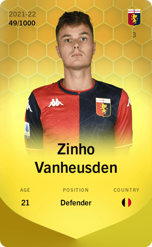Zinho Vanheusden 2021-22 • Limited 49/1000