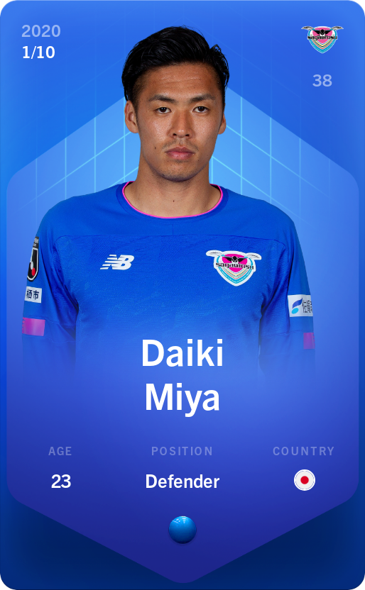 Sorare - Sorare Official - Daiki Miya 2020-21 • Super Rare 1/10 - NFT # 83870032084036092946138343345427023868308702802145558621079953083216055290178