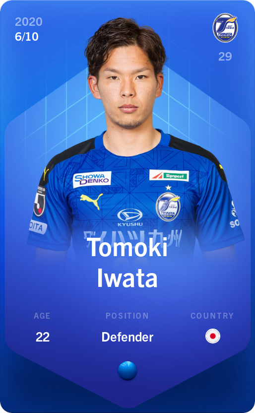Sorare - Sorare Official - Tomoki Iwata 2020-21 • Super Rare 6/10 - NFT # 69021782321721580950886263893101908333796207696180665350438768769342090257247
