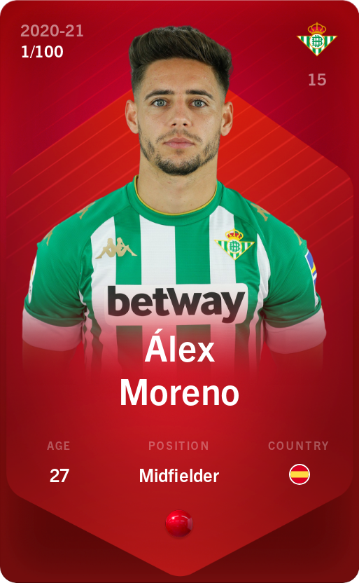 Sorare - Sorare Official - Álex Moreno 2020-21 • Rare 1/100 - NFT # 3062191372179943837770530323509938493909143672458889575421488569814537089849