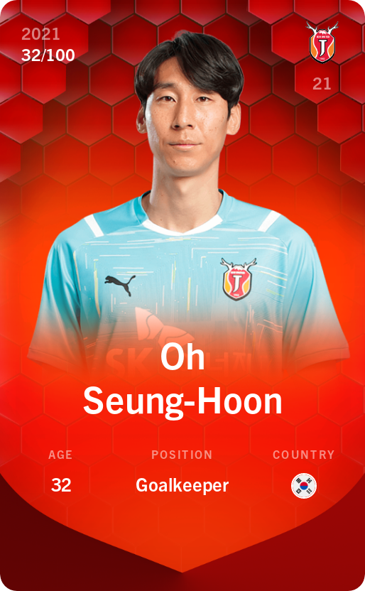 Sorare - Sorare Official - Oh Seung-Hoon 2021-22 • Rare 32/100 - NFT # 99291112934745985154147402951473723705585134706304534338106353148075412936458