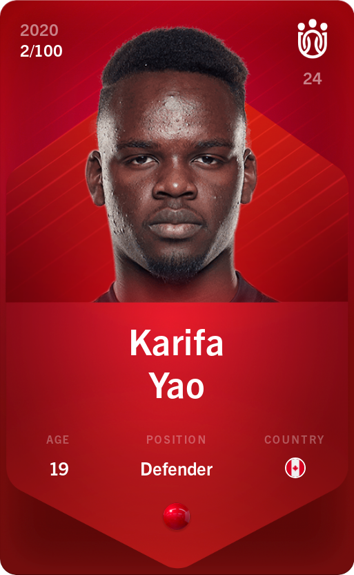 Sorare - Sorare Official - Karifa Yao 2020-21 • Rare 2/100 - NFT # 5648787541531703722881346600836544627401023484199193404716237723108219654933