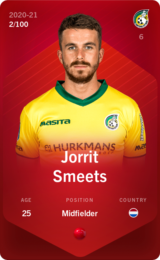 Sorare - Sorare Official - Jorrit Smeets 2020-21 • Rare 2/100 - NFT # 5502715244864211291760998409821028117475923114293270718764780833038684847640