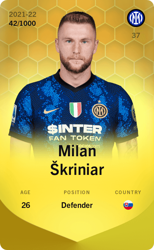 Milan Škriniar 2021-22 • Limited 42/1000