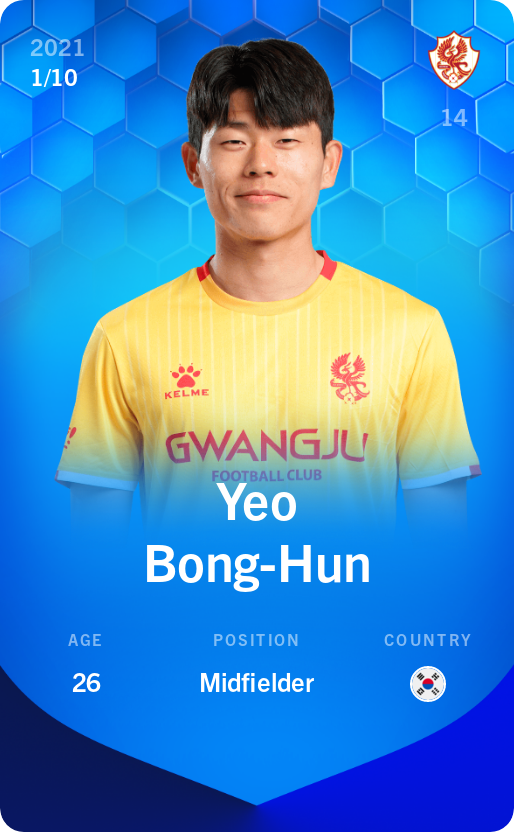 Sorare - Sorare Official - Yeo Bong-Hun 2021-22 • Super Rare 1/10 - NFT # 97301310640834887931623874442846208398648137140806532557662017027394268139833