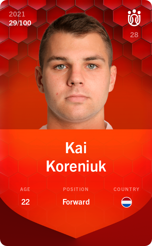 Sorare - Sorare Official - Kai Koreniuk 2021-22 • Rare 29/100 - NFT # 29121925493540712742271473902010377340020949497178314448246586747056332980441