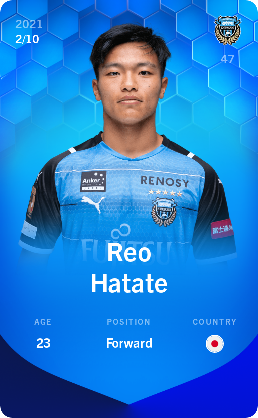Sorare - Sorare Official - Reo Hatate 2021-22 • Super Rare 2/10 - NFT # 40049372652858047643159348183611654072062036814526324815750049971566830057286