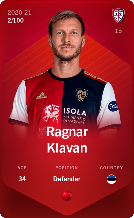 Sorare - Sorare Official - Ragnar Klavan 2020-21 • Rare 2/100 - NFT # 97390037613181361821377358260004156167457133045145152206975937658831208902801