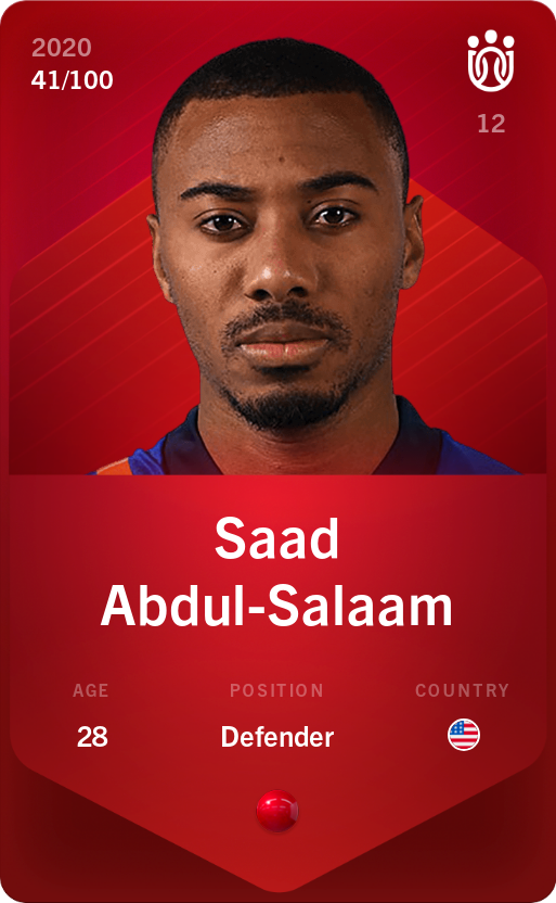 Sorare - Sorare Official - Saad Abdul-Salaam 2020-21 • Rare 41/100 - NFT # 27613568710077202546525490165035766607951386150801151928389937857505153142877