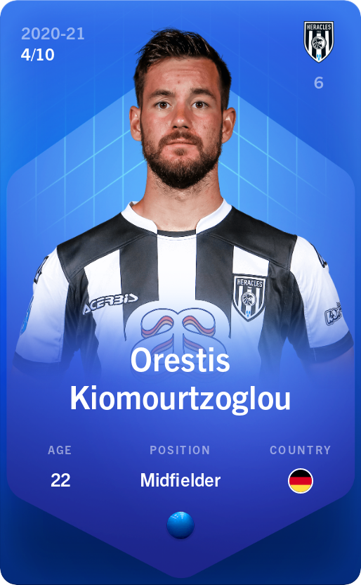 Sorare - Sorare Official - Orestis Kiomourtzoglou 2020-21 • Super Rare 4/10 - NFT # 110890990358310209948427601537640115904265205771314918383548834809404200612242