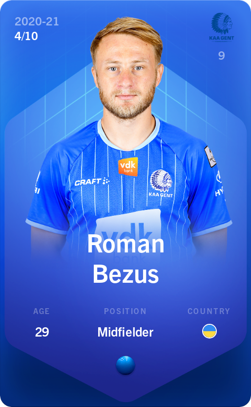 Sorare - Sorare Official - Roman Bezus 2020-21 • Super Rare 4/10 - NFT # 33212833230794335930765452177003804481730111498287641860181031521924913258409
