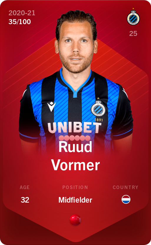 Sorare - Sorare Official - Ruud Vormer 2020-21 • Rare 35/100 - NFT # 50655600991588541277323420004445952355655005395811274568563704854571717117096