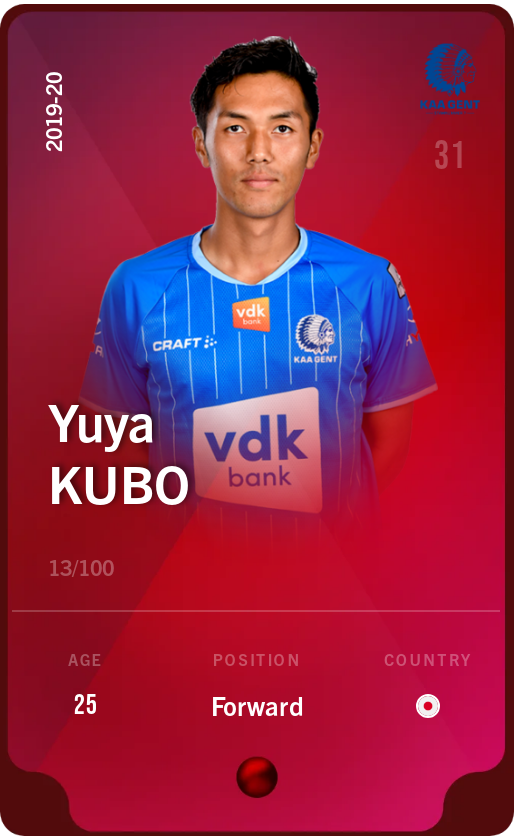 Sorare - Sorare Official - Yuya Kubo 2019-20 • Rare 13/100 - NFT # 69964891536393735988883549997432232710219386197303553368884040532686590958647