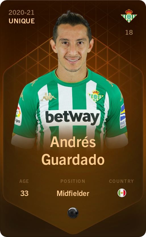 Sorare - Sorare Official - Andrés Guardado 2020-21 • Unique - NFT # 14464640862547552723486115651107186166544493756610501973453659446494092490942