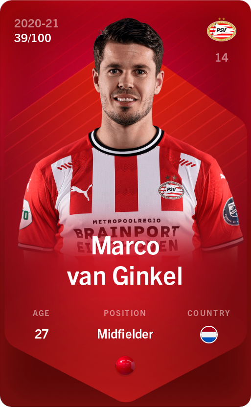 Sorare - Sorare Official - Marco van Ginkel 2020-21 • Rare 39/100 - NFT # 21003362797551017942091740630466920954145759959774702183166612634241157952194