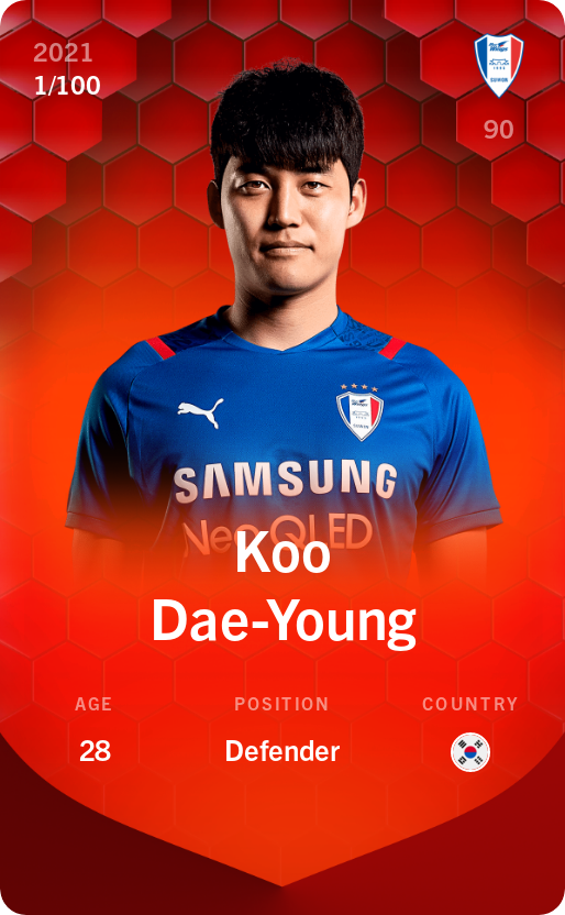 Sorare - Sorare Official - Koo Dae-Young 2021-22 • Rare 1/100 - NFT # 17488674300519940781322223839966882016192512588967435813829461851458905648259