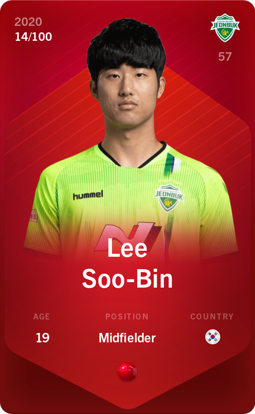 Sorare - Sorare Official - Lee Soo-Bin 2020-21 • Rare 14/100 - NFT # 111250354914320971437826077001819244649953416858678431679710343018648295723703