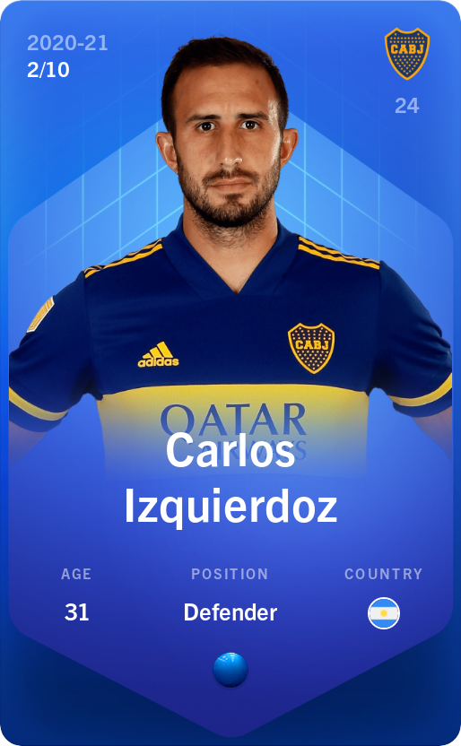 Sorare - Sorare Official - Carlos Izquierdoz 2020-21 • Super Rare 2/10 - NFT # 12971092462171581298731340847288154611274340302586577047219848683332609074637