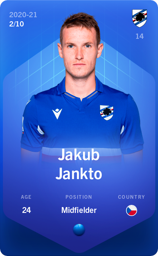 Sorare - Sorare Official - Jakub Jankto 2020-21 • Super Rare 2/10 - NFT # 109515502813902945183381606131824287860279627133711192904228449462452182705086