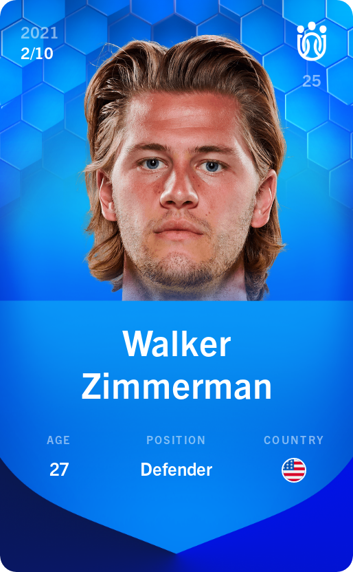 Sorare - Sorare Official - Walker Zimmerman 2021-22 • Super Rare 2/10 - NFT # 83324911253806323909436404663348774314348426987777463095435375083653014953040