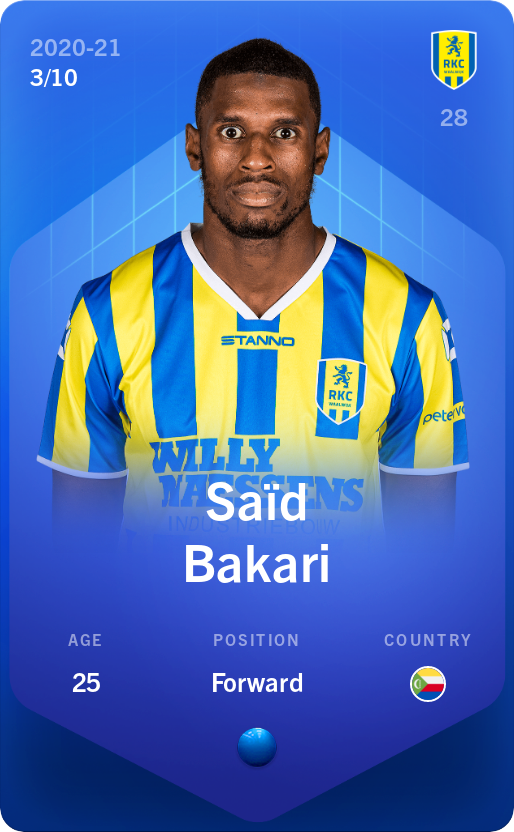 Sorare - Sorare Official - Saïd Bakari 2020-21 • Super Rare 3/10 - NFT # 97533414967681374867959814917119881961162968356273312264290104002134395142416