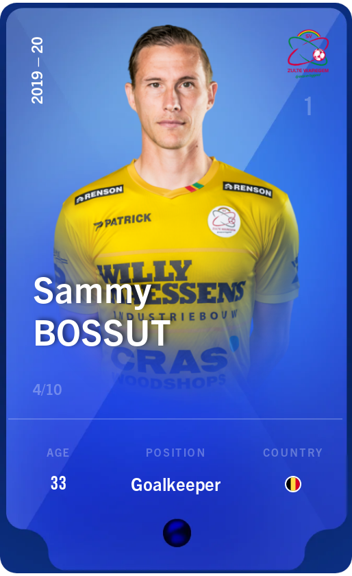 Sorare - Sorare Official - Sammy Bossut 2019-20 • Super Rare 4/10 - NFT # 40339952444810820245866278975775294594755963552949965825714368771573407640161