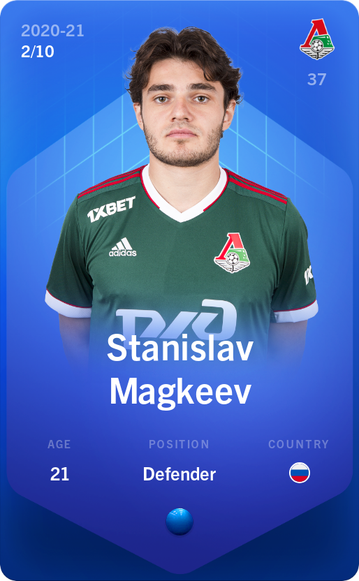 Sorare - Sorare Official - Stanislav Magkeev 2020-21 • Super Rare 2/10 - NFT # 91706775759781612086003830796800213556282830748856092450157480025914524865906